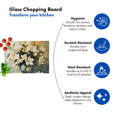 Elegant Jasmine Bloom Splash Chopping Board