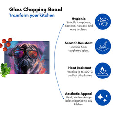 Vibrant Pug In Sunglasses Chopping Board