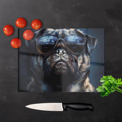 Cool Pug With Midnight Shades Chopping Board