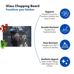 Cool Pug With Midnight Shades Chopping Board