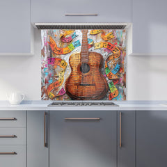 Melody in Wooden Strings Kitchen Splashback