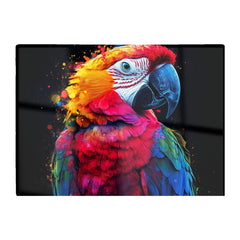 Vivid Parrot In A Splash Of Colour Chopping Board