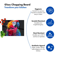 Vivid Parrot In A Splash Of Colour Chopping Board