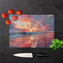 Rainbow Reflection On The Shore Chopping Board
