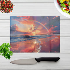 Rainbow Reflection On The Shore Chopping Board