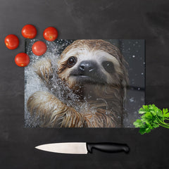 Gleeful Sloth Splashart Chopping Board