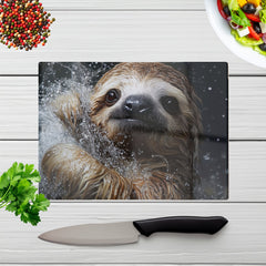 Gleeful Sloth Splashart Chopping Board