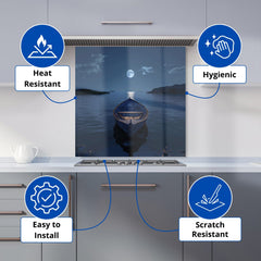 Moonlit Serenity on Quiet Waters Kitchen Splashback