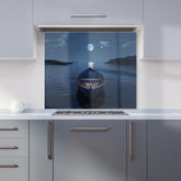 Moonlit Serenity on Quiet Waters Kitchen Splashback