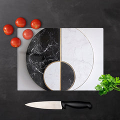 Sleek Yin Yang Marble Design Chopping Board
