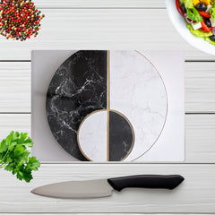 Sleek Yin Yang Marble Design Chopping Board