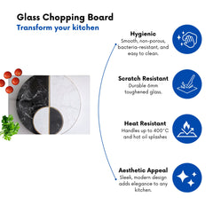 Sleek Yin Yang Marble Design Chopping Board