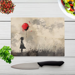 Dreamy Banksy Inspired Girl With Red Balloon Chopping Board
