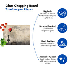 Dreamy Banksy Inspired Girl With Red Balloon Chopping Board