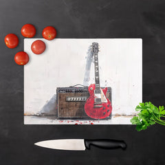 Red Guitar: Echoes Of Rock Chopping Board