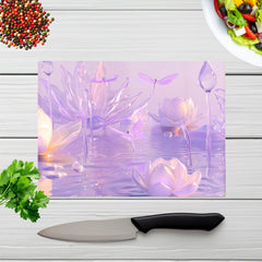 Mystical Waterlilies In Purple Twilight Chopping Board
