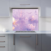 Mystical Waterlilies in Purple Twilight Kitchen Splashback
