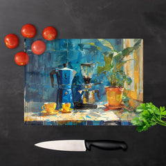 Morning Coffee: A Painterly View Chopping Board