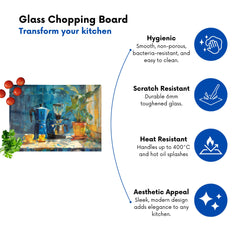 Morning Coffee: A Painterly View Chopping Board