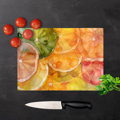 Citrus Swirl: Vibrant And Abstract Chopping Board