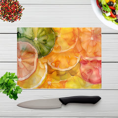 Citrus Swirl: Vibrant And Abstract Chopping Board