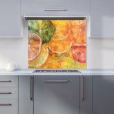 Citrus Swirl: Vibrant and Abstract Kitchen Splashback