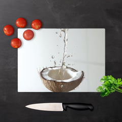 Splashing Coconut: A Fluid Moment Chopping Board