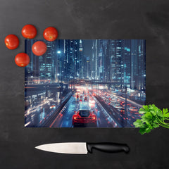 Red Streak Through Nighttime Dubai Chopping Board