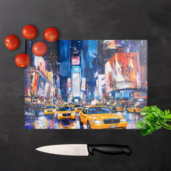 Neon Nights: Times Square Buzz Chopping Board