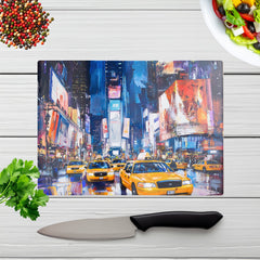 Neon Nights: Times Square Buzz Chopping Board