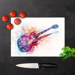 Cosmic Melody: Abstract Guitar Visions Chopping Board