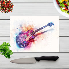 Cosmic Melody: Abstract Guitar Visions Chopping Board