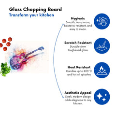 Cosmic Melody: Abstract Guitar Visions Chopping Board