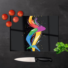 Vibrant Flow: Abstract Pride Fish Chopping Board