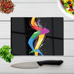 Vibrant Flow: Abstract Pride Fish Chopping Board