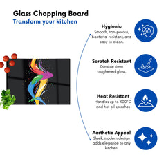Vibrant Flow: Abstract Pride Fish Chopping Board