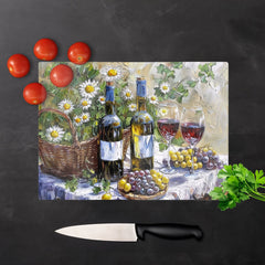 Vineyard Feast: Impressionist'S Still Life Chopping Board