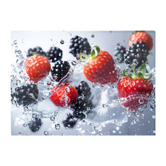 Splash Of Freshness: Berries In Water Chopping Board