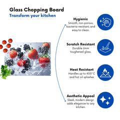 Splash Of Freshness: Berries In Water Chopping Board