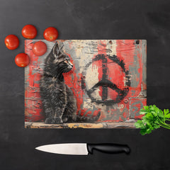 Urban Peace: A Banksy Inspired Kitten Chopping Board
