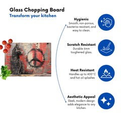 Urban Peace: A Banksy Inspired Kitten Chopping Board