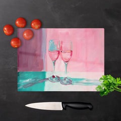 Romantic Evening: Champagne Toast Chopping Board