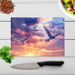 Dawn Flight: Swallows At Sunrise Chopping Board