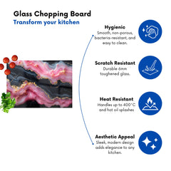 Pink And Black Marble Effect Chopping Board