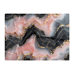 Baby Pink And Black Marble Effect Chopping Board