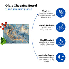 Azure And Gold Marble Effect Chopping Board