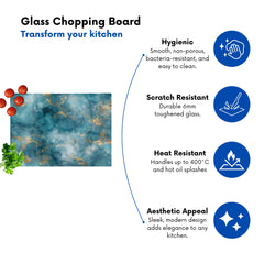 Gold And Blue Marble Effect Chopping Board