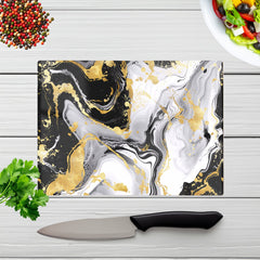 White And Black Marble Effect Chopping Board