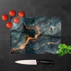 Vibrant Blue Marble Effect Chopping Board