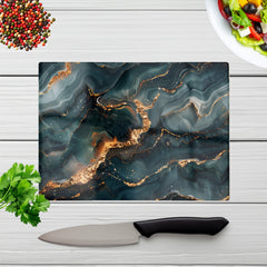 Vibrant Blue Marble Effect Chopping Board